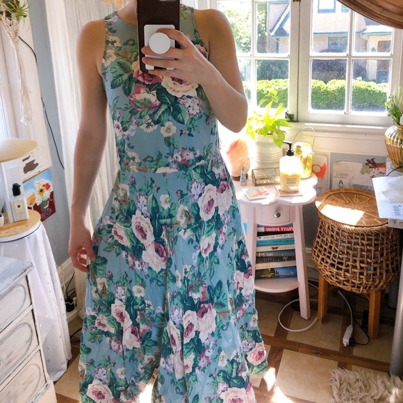 Dresses | Vintage Floral Maxi Dress | Poshmark